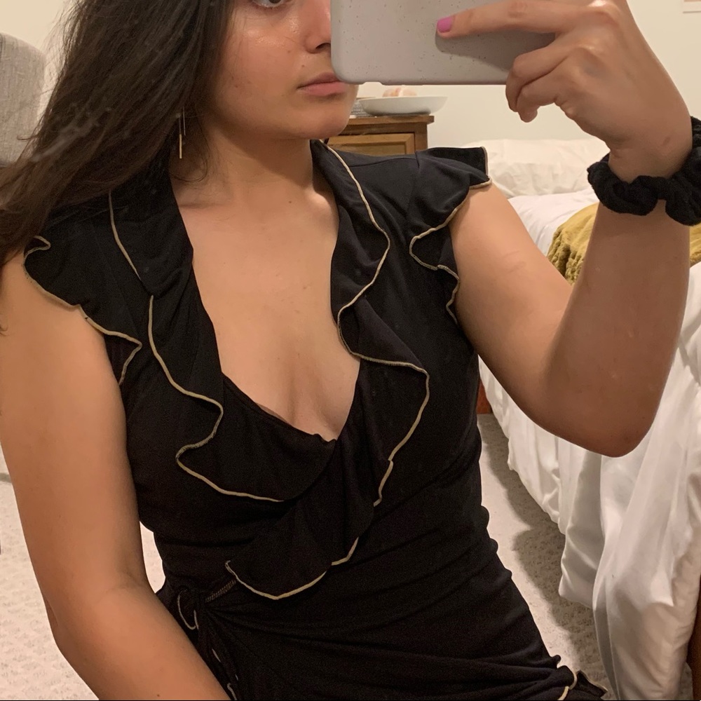 Black tie wrap formal & evening dress